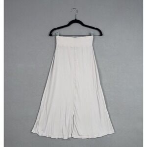 James Perse Skirt Womens 0 White Ribbed Button Front Maxi Jersey Stretch Casual